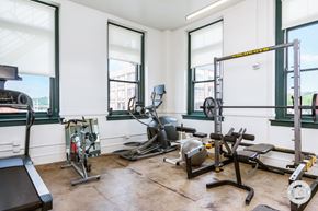 Des Moines apartment for rent - A well equipped gym with treadmill, weights and other equipment.
